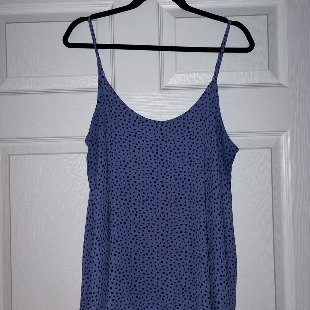 Apt. 9 Blue Camisole with Black Polka Dots